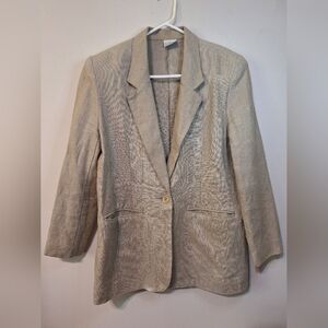 Vintage 70s Notables by Eatons 100% oversized Ramie Blazer Jacket